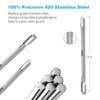 HaimiLiya Cuticle Pusher Dual-end Dead Skin Nail Pusher Nail Dirt Cleaner Tool Gel Polish Remover Tool, 420 Stainless Steel, Silver, G008