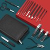 DUAIU Manicure Set, 18pcs Professional Nail Clippers Manicure And Pedicure Kit, Stainless Steel Facial Fingernail Tone Nail Care Kit with Zipper Bag