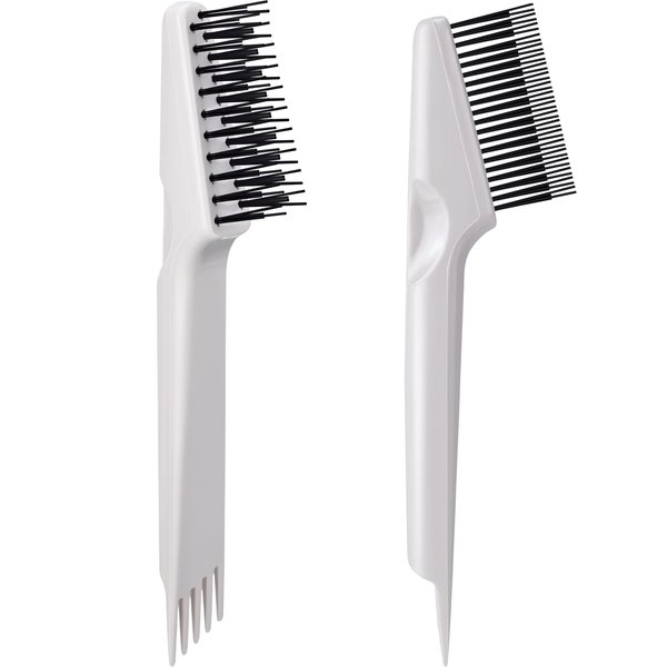 Yaomiao 2 Pieces Hair Brush Cleaner Tool 2-in-1 Hair Brush Cleaning Tool Hair Brush Remover Rake for Removing Hair Dust Mini Wet Hair Comb for Removing Dirt Home Salon Use (Gray)