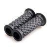 Motorcycle Vintage Non Slip Handlebar Grips 7/8" 22mm 1" 24mm Rubber Handle Grips, Open End (Black)