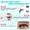Magnetic Eyelashes with Lash Clusters Applicator Fluffy Magnetic False Lashes Kit Wispy Reusable Cluster Eyelash Extensions with Magnets No Lashes Glue or Liner Needed(1 Pairs-Dense)