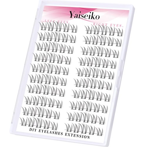 Natural Lash Clusters Left & Right Anime Eyelash Extensions Wispy DIY Cluster Lash Extensions D Curl Individual Lashes 13-17mm Eyelash Clusters 100pcs Manga Cluster Lashes