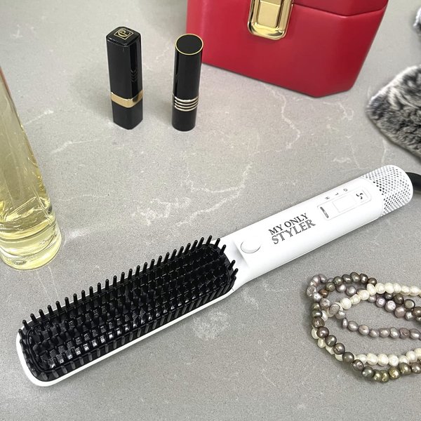 MyOnlyStyler All-in-One Hot Air Brush: Root Lifting Hair Volumizer, Dryer, Curler, and Straightener in One