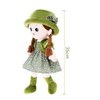 ikasus Plush Baby Doll Girl with Clothes, 13.7 Plush Stuffed Princess Dress Up Doll Plush Toy with Hat Princess Skirt, Cute Sweetheart Rag Doll Cozy Cuddle Soft Baby Girl Doll for Kids Babies Green