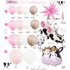 Pink Cow Balloon Garland Kit Cow Print and Pastel Pink White Tan Cowgirl Balloons for Girl my first rodeo birthday party decorations holy cow im one supplies