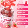 Mchokuu L-Lysine 1000mg Gummies, Chewable Lysine Supplement for Adults & Kids Immune Support, Essential Amino Acid, Vegetarian, Non-GMO, Sugar-Free, Gluten Free, Strawberry Flavor, 60 Counts