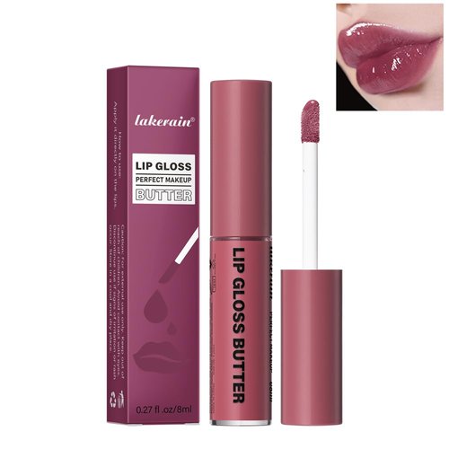 BEUKING Butter Jelly Lipstick Mirror Moisturizing Lip Stain Day/Night Hydrating Beauty Color Long Lasting Coloring Charming Smooth Silk High Pigment Waterproof Lip Glaze for Fuller-looking Lips (12#)