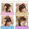 12PCS Sparkling Crystal Stone Braided Hair Clips for Women and Girls, Easily Braided Hair Clips Hair Bands, Shiny Rhinestone Hair Clip, Chopped Hairpin Duckbill Clips