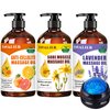 3 Pack Cellulite,Sore Muscle & Lavender Relaxation Massage Oils with Roller Massage Ball,Spa Treatment Gift Set for Soothes Sore Muscle. Natural Massage Oil for Father's Mother's Valentines Day Gifts