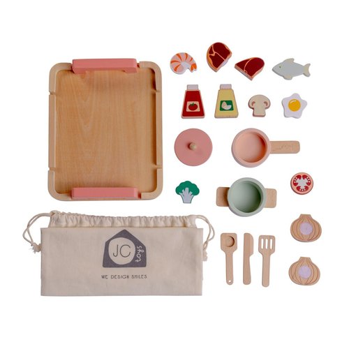 JC Toys Parfait Collection | Real Wood 16 Piece Kitchen Chef Set | for Dolls and Stuffed Animals Ages 3+ | Twiggly Toys