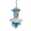 1503 Sola Teacup Blue - Handmade Delightfully Cute shredding Bird cage Toy, Natural sola Wood Ball, Blue Crinkle Paper, Food Grade Paper Tea Cup, Great Fun for Small Birds Budgie Cockatiel Lovebird