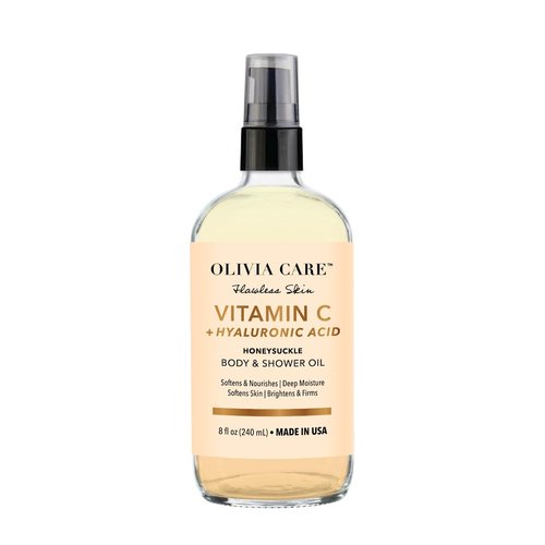 Olivia Care Body Oil Shower Oil Vegan & Natural | Hydrating & Moisturizing - Infused with VITAMIN E, K & Omega Fatty Acids - Refreshing Fragrance - Reduce Dry Skin (Honeysuckle)