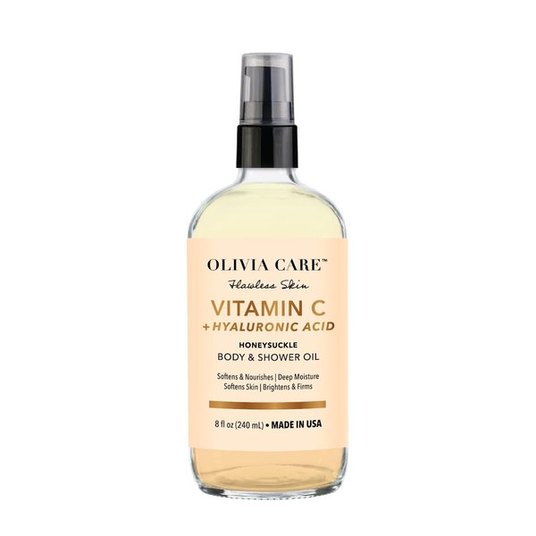 Olivia Care Body Oil Shower Oil Vegan & Natural | Hydrating & Moisturizing - Infused with VITAMIN E, K & Omega Fatty Acids - Refreshing Fragrance - Reduce Dry Skin (Honeysuckle)