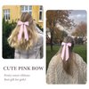 RSWETE 4PCS Hair Bows Hair Clips, Stain Bow Hair Ribbon for Women Girls French Barrette Ponytail Bow Clip Hair Accessories Elegant Cute (White & Black & Pink & Blue)