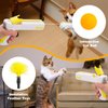 Mity rain Cat Toy, 2-in-1 Interactive Exercise Toy for Indoor Cats, Switchable Ball and Feather Launcher Gun, Yellow ABS, 741 Model, Portable, Lightweight