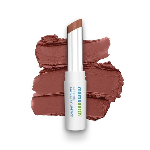 Mamaearth Soft Matte Hydrating Lipstick (01 - Mocha Brown) | 12-Hour Long Stay Lightweight Formula | Waterproof & Non-Drying | Smooth Matte Finish | 0.12Oz/3.5g
