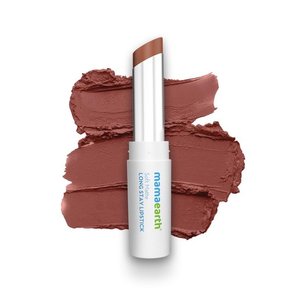 Mamaearth Soft Matte Hydrating Lipstick (01 - Mocha Brown) | 12-Hour Long Stay Lightweight Formula | Waterproof & Non-Drying | Smooth Matte Finish | 0.12Oz/3.5g