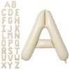 Letter Balloons Beige,40 Inch Letter A Balloons,A-Z Alphabet Name Foil Balloons,Big Single Cream Aluminum A Word Balloons Helium for Birthday,Anniversary,Baby Shower,Wedding Party Supplies Decorations