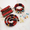 28 Pieces Spiral Lock Hair Tie Dreadlock Accessories Set, 2Pcs Colorful Bendable Wire Ponytail Holders, 26Pcs Shell Beads Pendant Jewerly for Women Men Thick Hair Ties Red