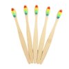 5pcs Lot Natural Bamboo Toothbrush Biodegradable Toothbrush with Soft Fibre Made with Rainbow Nylon Infused Bristles in Recycled Packing