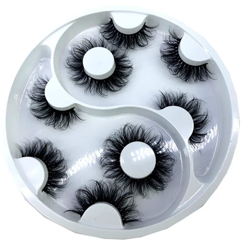 HBZGTLAD 5 Pairs False Eyelashes Cat-Eye Fluffy Faux Mink Lashes 8D Wispy Lashes Dramatic Long Thick Volume Fake Eye Lash(WX-08)