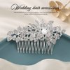 Yean Crystal Bride Wedding Hair Comb Silver Rhinestone Bridal Hair Accessories Pearl Wedding Headpieces for Bride and Women (Style A)