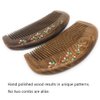 Natural Handmade Wooden Comb, Fine Tooth Long Sandalwood Comb Hair Comb with Flower Gold Drawing, No Static No Snag Wood Combs for Men Women Kids (peacook drawing)