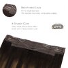 WENNALIFE Wire Hair Extensions (Increase 50% Lifespan) Real Human Hair 16 inch 95g Balayage Dark Brown to Chestnut Brown Remy Wire Hair Extensions Invisible Transparent Fish Line Real Hair Extensions