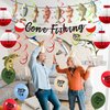 Gone Fishing Party Decorations Kit Include Hanging Banner Hanging Swirl Balloons Honeycomb Ball Fishing Party Supplies for for Fishing Theme Party Birthday Baby Shower Party Favor