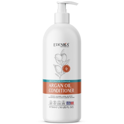 EDENIKA BOTANICALS Argan Oil Moisturizing Conditioner with Avocado, Blackberry & Jojoba, 16 fl oz, Restorative & Smoothing Formula, Vegan, Paraben-Free, Sulfate-Free, for All Hair Types