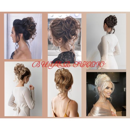 KRSI Messy Bun Clips for Hair Pieces with Claw Clip Hair Extensionsm Honey Buns,Messy Bun Hair Tousled Updo Scrunchie Long Beard Chignon Buns Hair Pieces for Women(Honey/Ombre Brown)