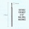 Makartt Nail Drill Bits Safety Tungsten Carbide Cuticle Remover Drill Bit Under Nail Cleaner Dead Skin Nail Prepare 3/32" For Electric Nail File Machine, Manicure Nail Salon Supply