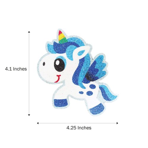 VHALE Peel and Stick Magnetic Sand Art Board, 5 MDF Sand Art Sets with Non Scratch Magnets, Peel, Sprinkle and Stick Designs, 12 Sand Colors, Fridge Decor, Kids Party Favors (Unicorn)