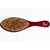 NEW CQP PREMIUM 360 Wave Brush - Royal Burgundy - MEDIUM SOFT - Extra Lux Boar Bristles, Wooden Body, Gold Engraved Logo, Piano Lacquer High Gloss Finish Hairbrush by Crown Quality Products