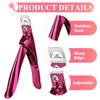 False Nail Clippers with Magnets Stainless Steel Nail Cutter for Acrylic Nail Nail Clippers with 15Pcs Small Magnets for Home Salon Nail Art (Pink)