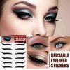 Taolivingmart Eyeliner Stickers Glitter Eyeliner Stickers 6 Pairs Per Pack Reusable Eyeshadow Stickers Colorful Eyelid Tape for Party Makeup Tool for Women (Black-Thin(3 Pack))