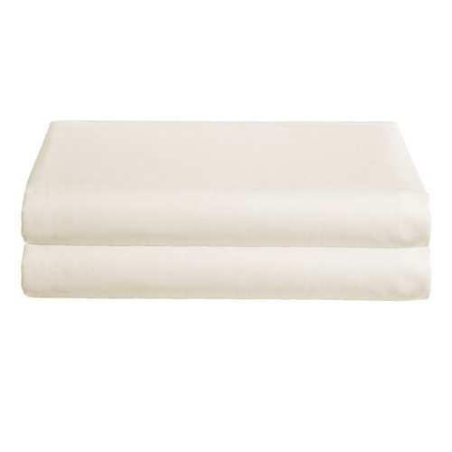 Babydoll Bedding Poly Cotton Set of 2 Cradle Sheets, Ecru, 15" x 33"