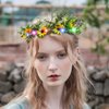Haomye Light Up Flower Headband Crown for Women Daisy Flower Wreath Headbands Sunflower Hair Accessories Bridal Costume Photo Props (Sunflower)