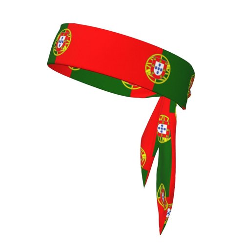 Portugal Flag Tie Headband for Men Women Tennis Sweat Band for Workout Sports Headbands Elastic for Running,Basketball,Fitness Athletics,Football, Yoga Workout Sweatbands Non-Slip