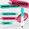 VANERIA Glitter Lip Gloss Shimmer,Matte Liquid Lipstick Rapid Drying,Long Lasting Highly Pigmented Color,Waterproof,Lipgloss Glitter Non-Sticky.cherry(4ml/0.14oz)