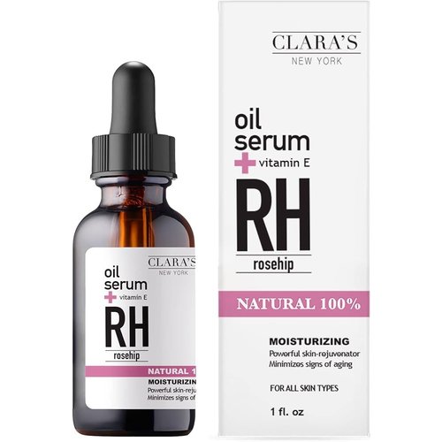 CLARA&#39;S NEW YORK 100% Natural Rosehip Facial Oil Serum with Vitamin E - Rejuvenating, Moisturizin...