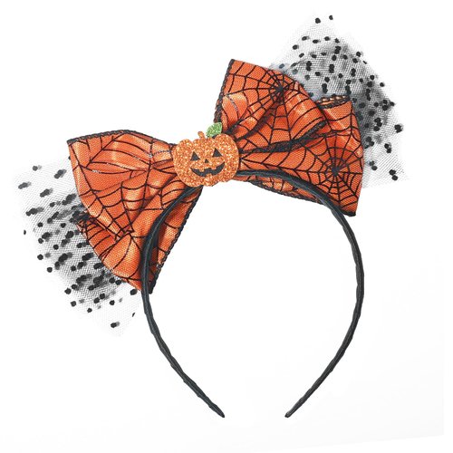 Doneace Halloween Pumpkin Headbands for Women Orange Pumpkin Hair Bands Cobweb Hair Hoop Bopper Halloween Decorations Party Favors Hair Accessories for Girls