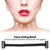 Face Lift Band, Easy to Operate Wrinkle Removal Belt, 4 Pieces Reusable with Hair Clip for Face Shaping (Black)