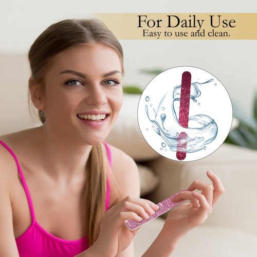 P2P Nails Glitter Colorful Nail File Strips - Manicure and Pedicure Nail Buffers - Double Sided Filers for Shaping and Smoothing Toenails and Fingernails (Regular, 10)