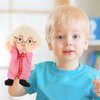 LOGOFUN Cartoon Grandma Hand Puppet Cartoon Family Hand Puppet Plush Role Play Hand Puppet Doll Interactive Hand Toy for Storytelling Teaching