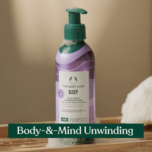 The Body Shop Sleep Relaxing Hair & Body Wash, Lavender Essential Oil & Vetiver Essential Oil – Soothing and Refreshing Experience – Vegan – 6.7oz
