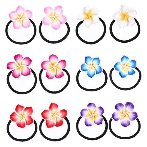 12pcs Hair Bands Flower Hairband Hair Rope for Girls Hair Ties Plumeria Hair Decoration Hair Decorations Hair Accessories Hawaiian Hair Band Plumeria Hair Band Plumeria Hairband