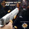 DaoDaoZhu Soft Bullet Toy Gun Shell Ejecting with 50 Bullets, Silver Toy Guns for Boys, Toy Pistol Fidget Gun, Realistic Play Gun Model, Halloween Christmas Birthday Gifts for Boys Kids Adults Age 8+