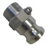1-1/4 Inch Aluminum Cam & Groove Fitting, F125 Male Camlock Coupler X Male NPT Thread, 250 PSI Max Pressure, 185°F Max Temp, NBR Gasket, Leak-Tight Connection for Water & Chemical Transfer