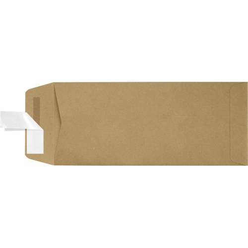 LUXPaper #10 Policy Business Envelopes | Peel & Press | 4 1/8" x 9 1/2" | Grocery Bag Brown | 70lb. Text | 50 Qty